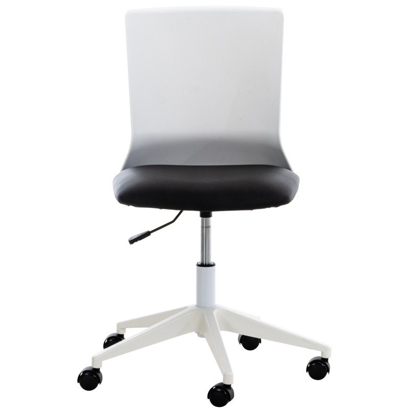 Silla de oficina Apolda, piel sintética negra