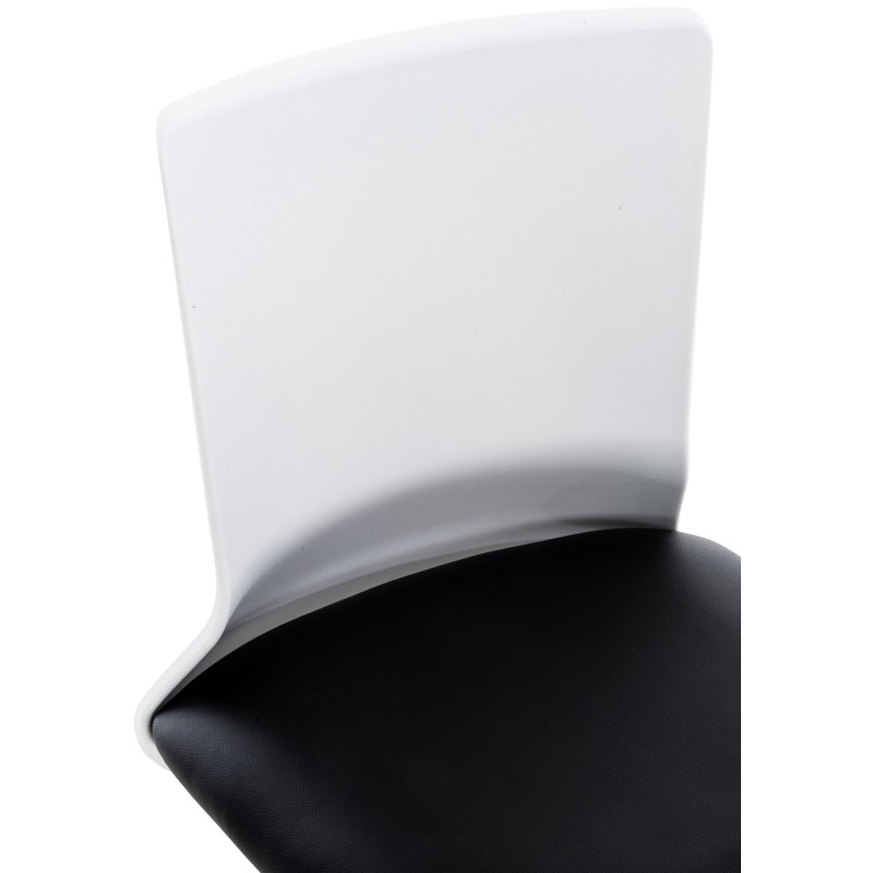 Silla de oficina Apolda, piel sintética negra