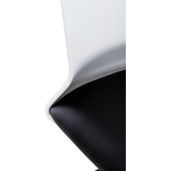 Silla de oficina Apolda, piel sintética negra