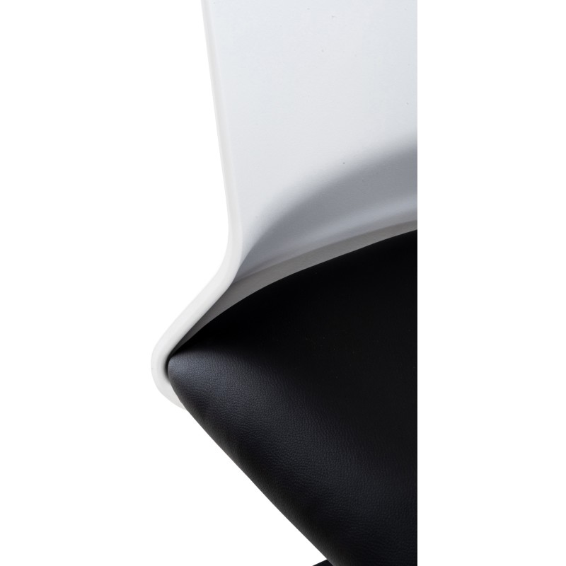 Silla de oficina Apolda, piel sintética negra