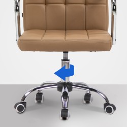 Silla de oficina Terni, piel sintética marrón claro