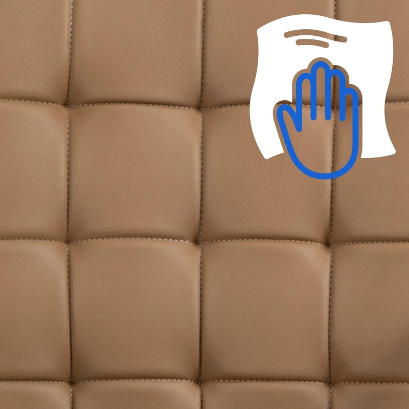 Silla de oficina Terni, piel sintética marrón claro