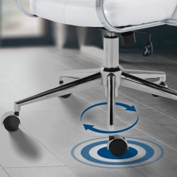 Silla de oficina Oakland, piel sintética blanca