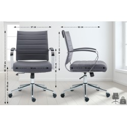 Silla de oficina Oakland, polipiel gris