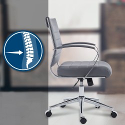 Silla de oficina Oakland, polipiel gris