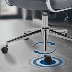 Silla de oficina Oakland, polipiel gris