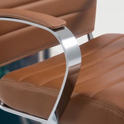 Silla de oficina Oakland, piel sintética marrón claro