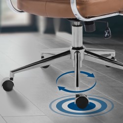 Silla de oficina Oakland, piel sintética marrón claro