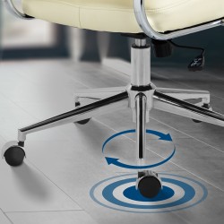 Silla de oficina Oakland, polipiel color crema