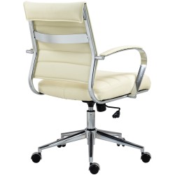 Silla de oficina Oakland, polipiel color crema