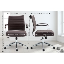 Silla de oficina Oakland, piel sintética marrón