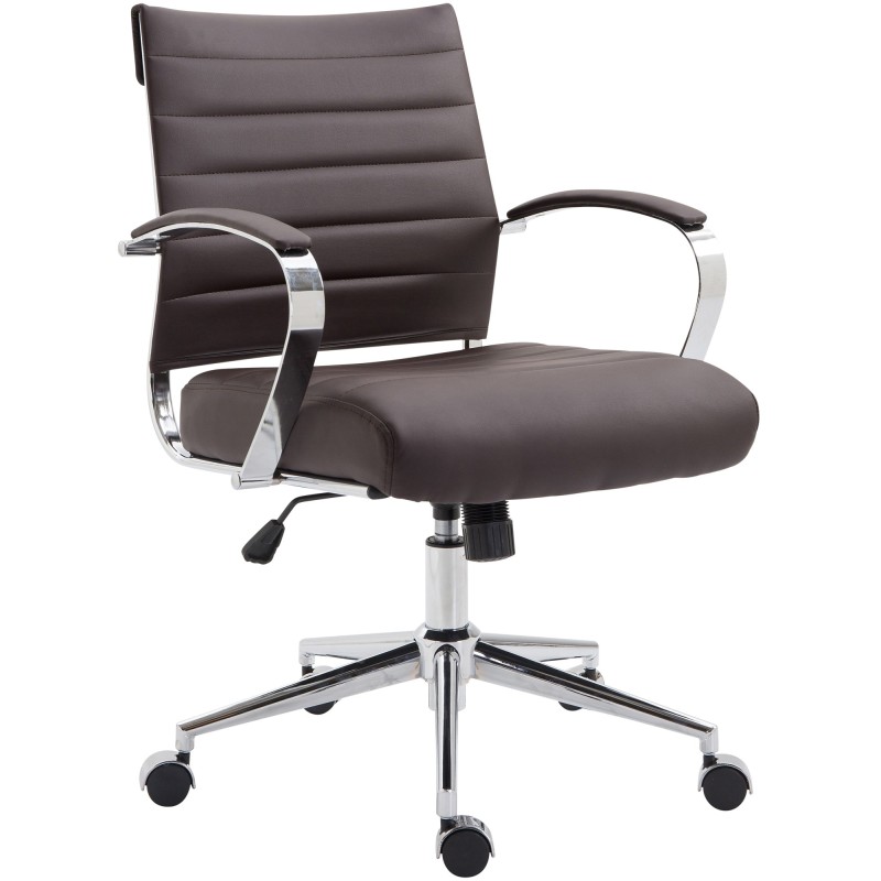 Silla de oficina Oakland, piel sintética marrón