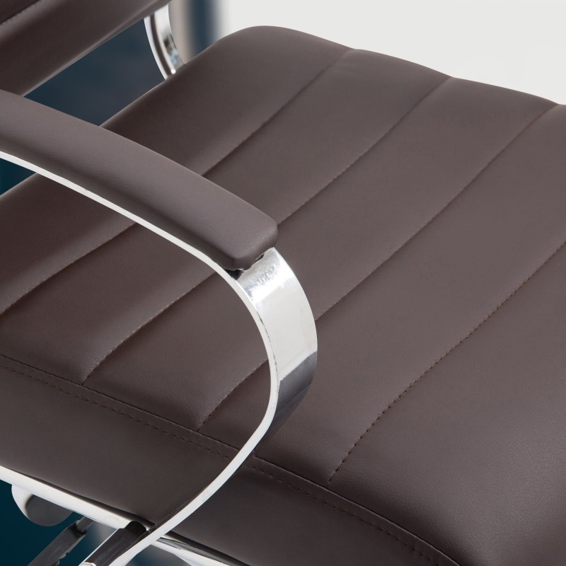 Silla de oficina Oakland, piel sintética marrón