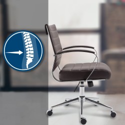 Silla de oficina Oakland, piel sintética marrón