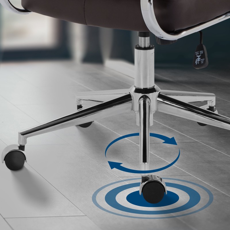 Silla de oficina Oakland, piel sintética marrón