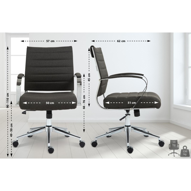 Tela para silla de oficina Oakland color gris oscuro