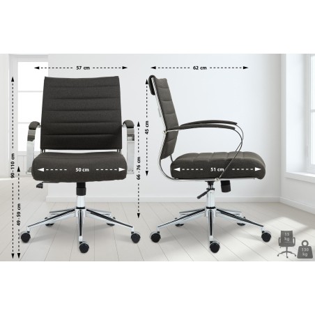 Tela para silla de oficina Oakland color gris oscuro