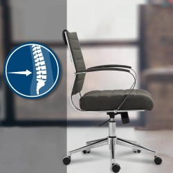 Tela para silla de oficina Oakland color gris oscuro