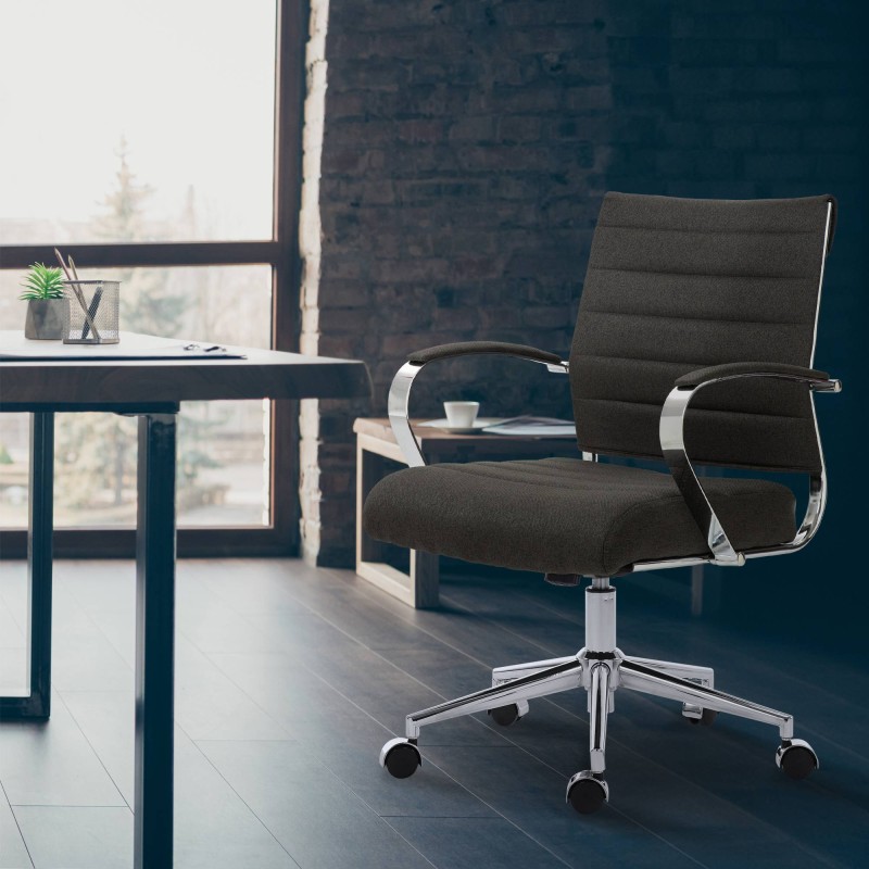 Tela para silla de oficina Oakland color gris oscuro