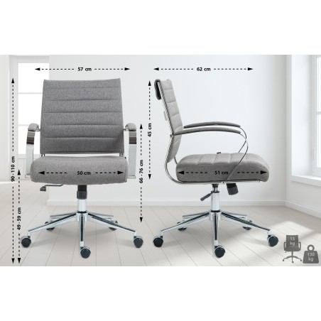 Silla de oficina Oakland en tela gris