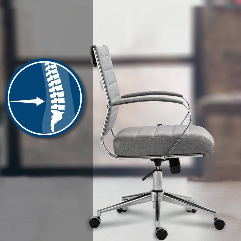 Silla de oficina Oakland en tela gris