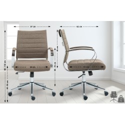 Silla de oficina Oakland en tela color topo