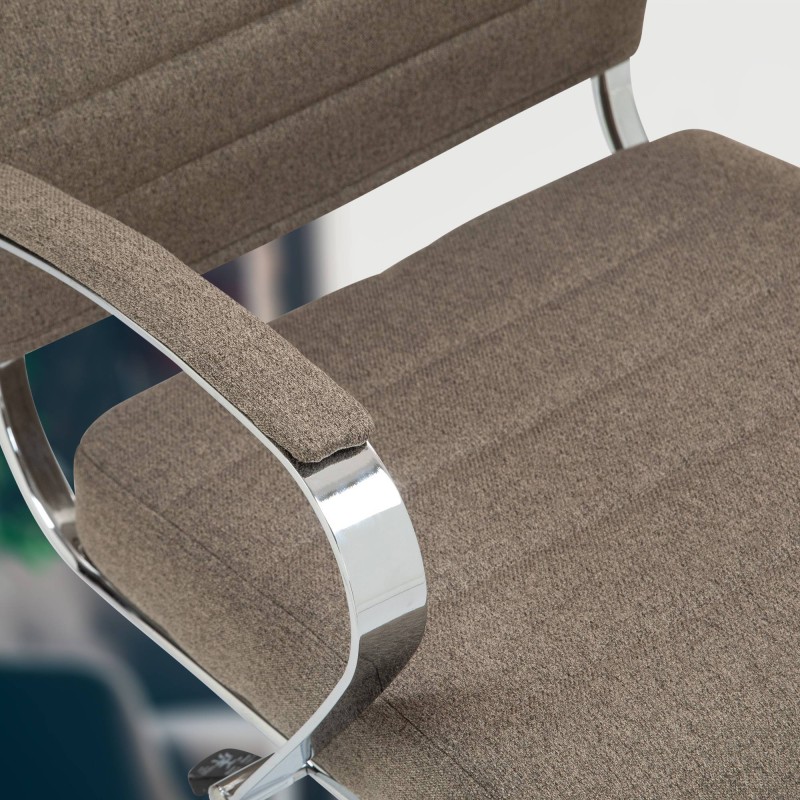Silla de oficina Oakland en tela color topo