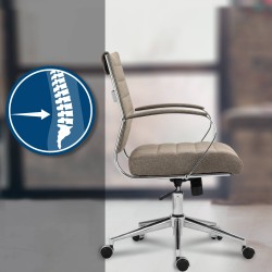 Silla de oficina Oakland en tela color topo