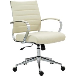 Silla de oficina Oakland, tela color crema
