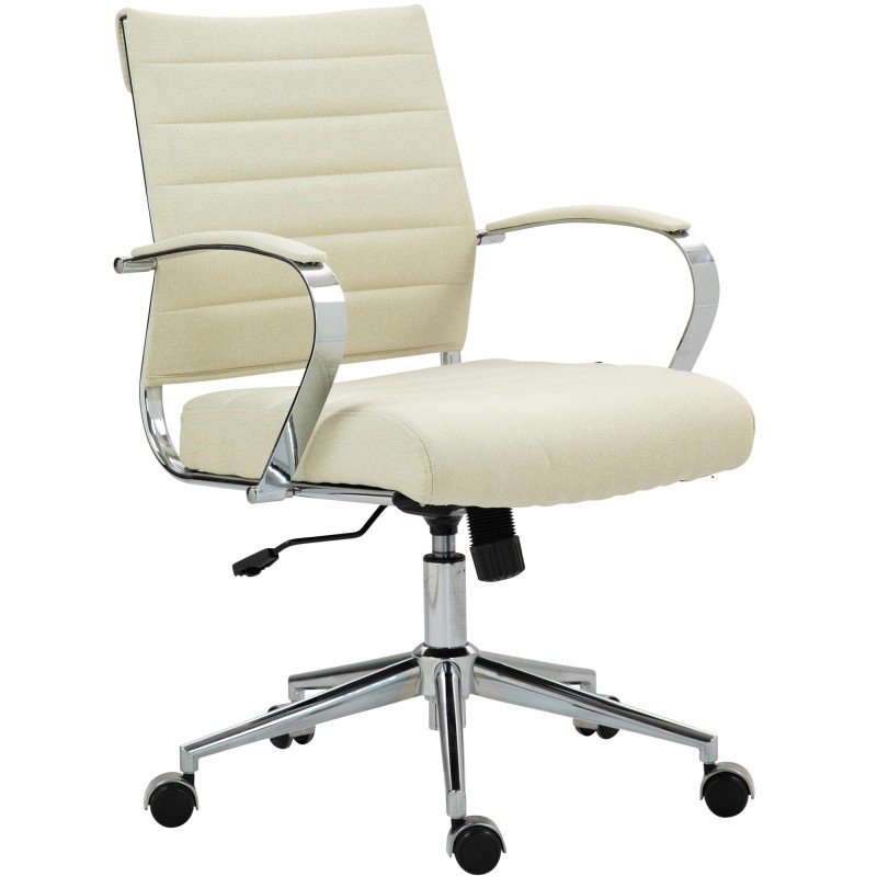 Silla de oficina Oakland, tela color crema