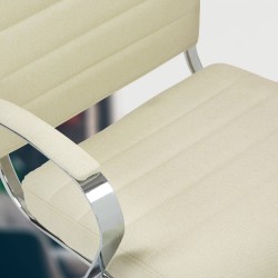 Silla de oficina Oakland, tela color crema