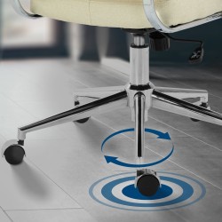 Silla de oficina Oakland, tela color crema