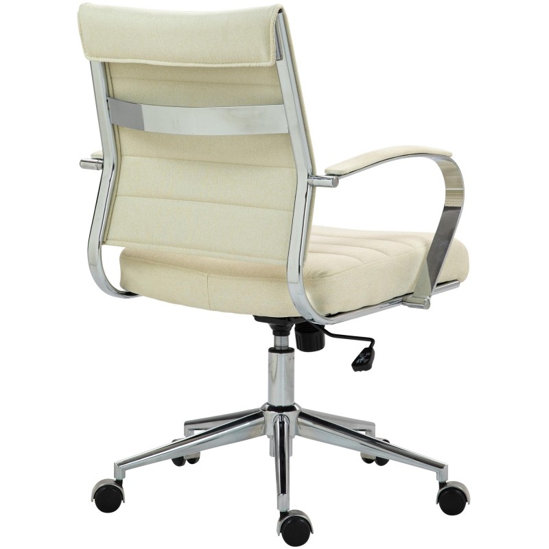 Silla de oficina Oakland, tela color crema