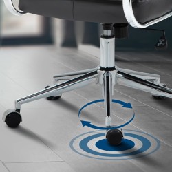 Silla de oficina Oakland en cuero genuino negro