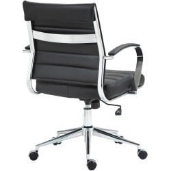 Silla de oficina Oakland en cuero genuino negro