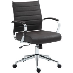 Silla de oficina Oakland en cuero genuino marrón