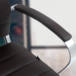 Silla de oficina Oakland en cuero genuino marrón