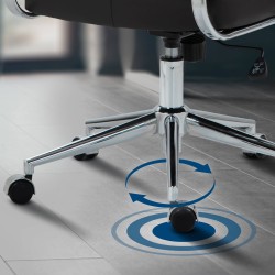 Silla de oficina Oakland en cuero genuino marrón