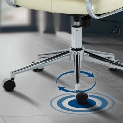 Silla de oficina Oakland, cuero genuino, color crema