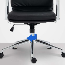 Silla de oficina Cleveland, piel sintética negra