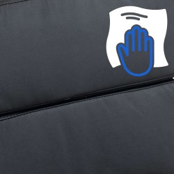 Silla de oficina Cleveland, piel sintética negra