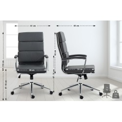 Silla de oficina Cleveland, polipiel gris
