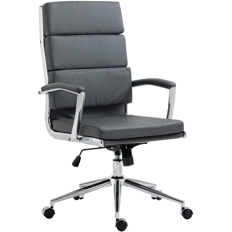 Silla de oficina Cleveland, polipiel gris