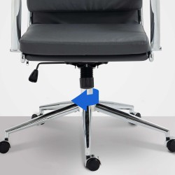 Silla de oficina Cleveland, polipiel gris