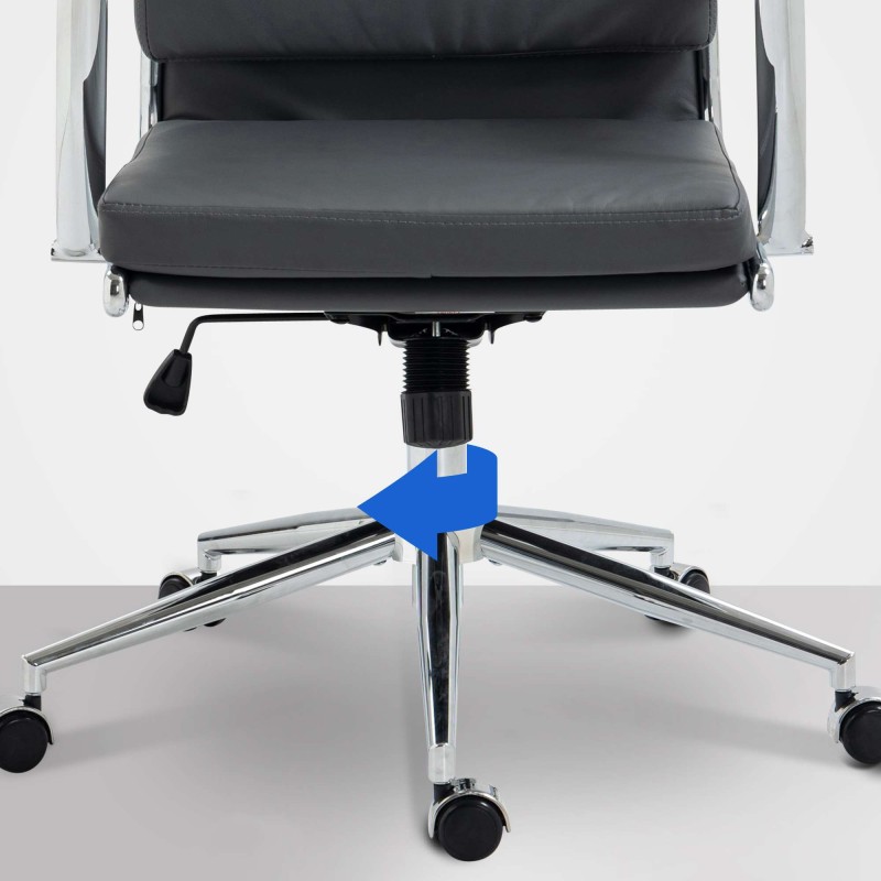 Silla de oficina Cleveland, polipiel gris