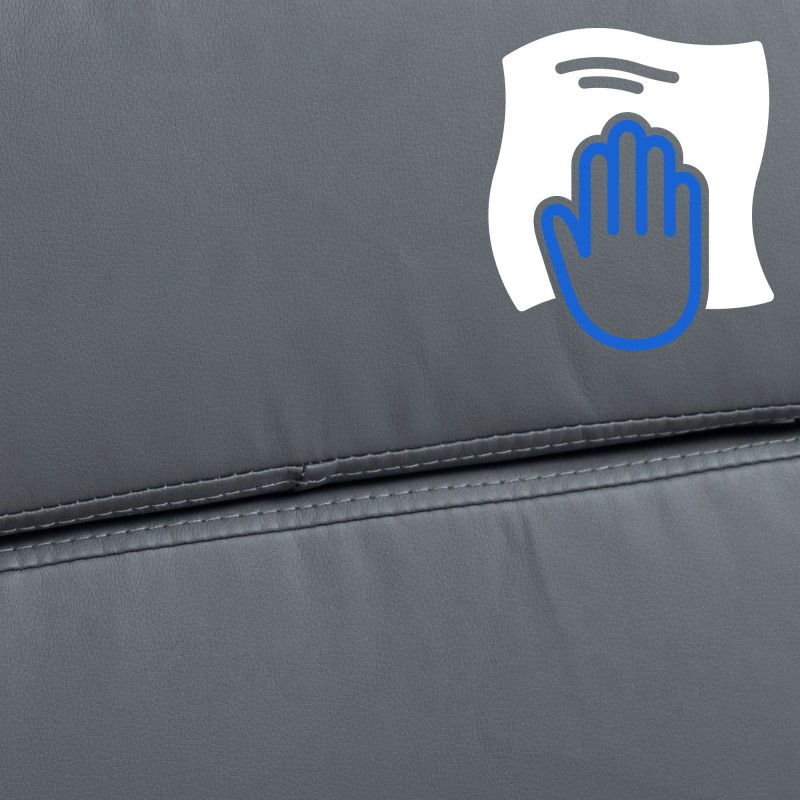 Silla de oficina Cleveland, polipiel gris