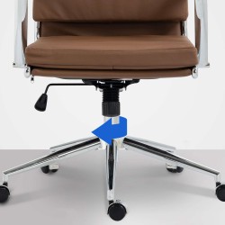 Sillón de oficina Cleveland, piel sintética marrón claro