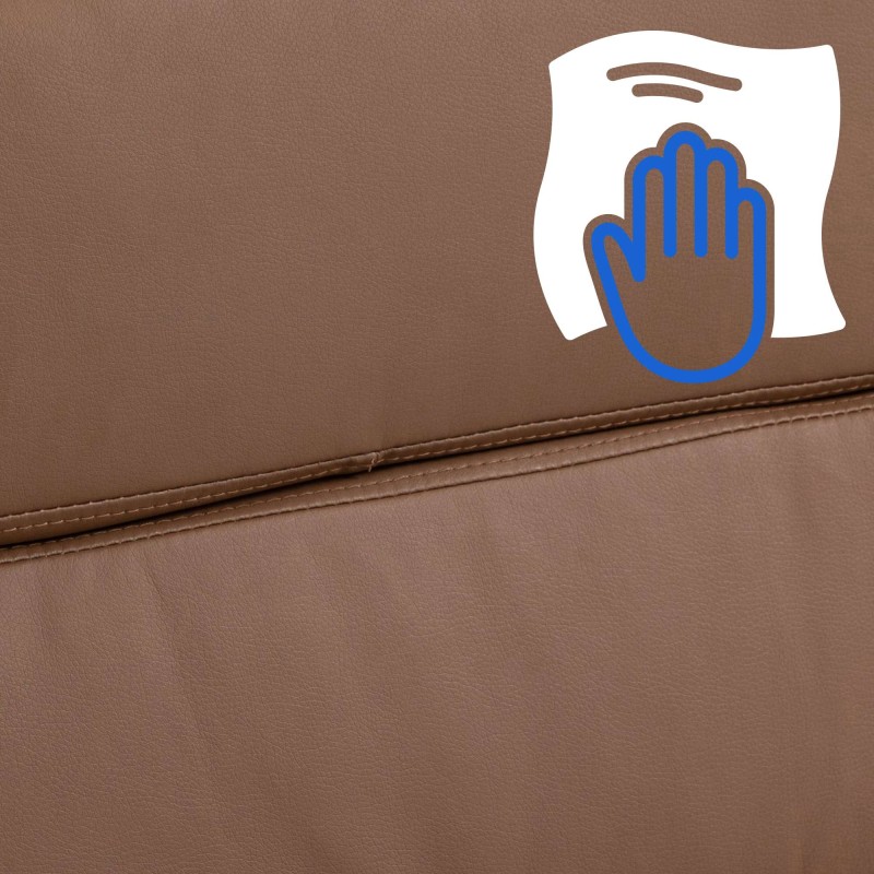 Sillón de oficina Cleveland, piel sintética marrón claro