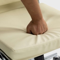 Silla de oficina Cleveland, polipiel color crema