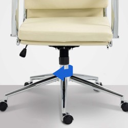 Silla de oficina Cleveland, polipiel color crema